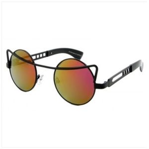BLACK FRAME PINK ORANGE YELLOW MIRROR LENS NEW